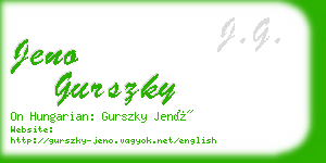 jeno gurszky business card